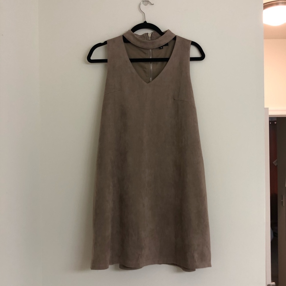 Light grey suede dress